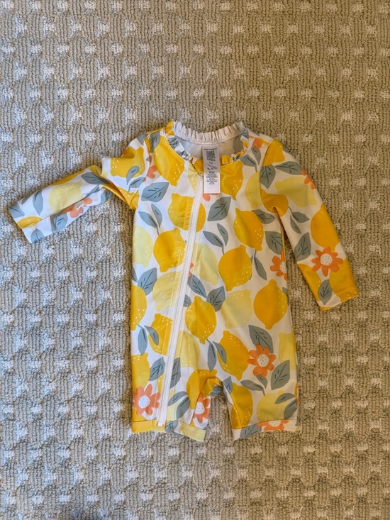 Other - Baby Lemon Print Long Sleeve Zipper Romper